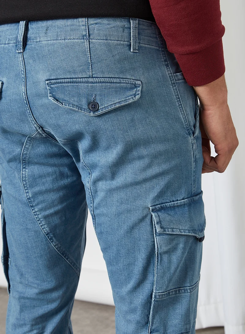 JACK & JONES Cargo Slim Fit Jeans Blue Denim