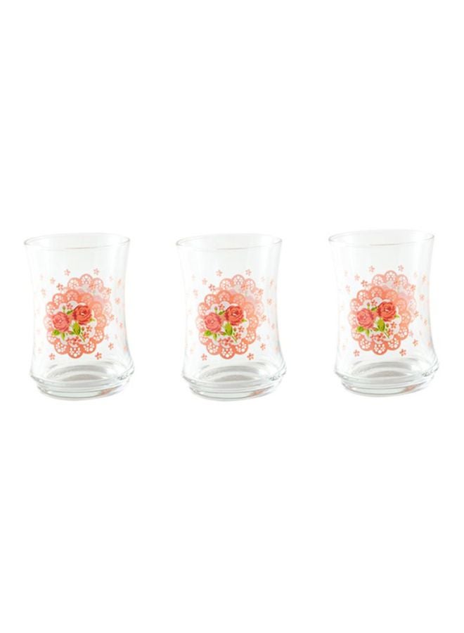 LAV 3-Piece Rosy Lune Water Glass Set Clear/Orange - Image 1