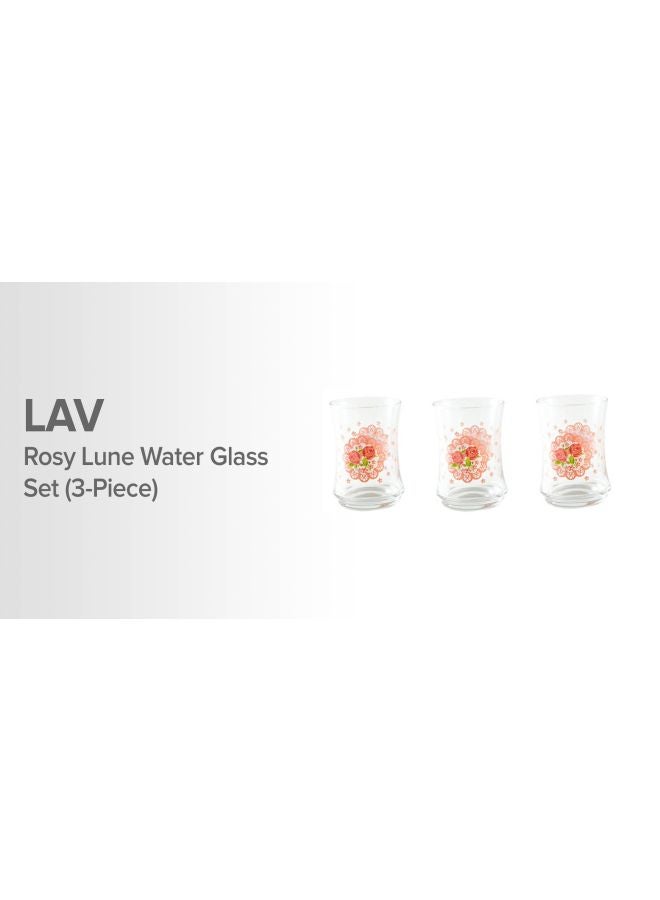 LAV 3-Piece Rosy Lune Water Glass Set Clear/Orange - Image 3