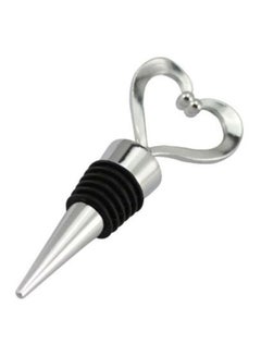 Sharpdo Heart Wine Bottle Stopper Silver/Black 11.5x2cm 