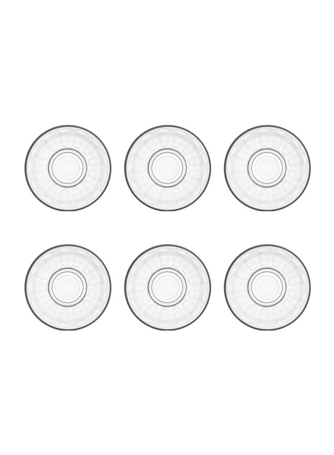 لاف طقم صحون شاي كلاسيكية مكون من 6 قطع شفاف 6x24مم  - Image 1