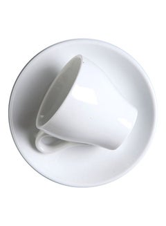 Sharpdo Glazed Coffee Cup And Dish White 12.5x12.5x10.5cm  - Image 2