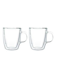 bodum 2-Piece Bistro Double Wall Thermo Glass Mug Set Clear 480ml  - Image 1