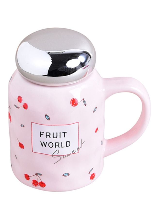 شاربدو قدح سيراميك بتصميم أناناس وخوخ وردي - Image 3