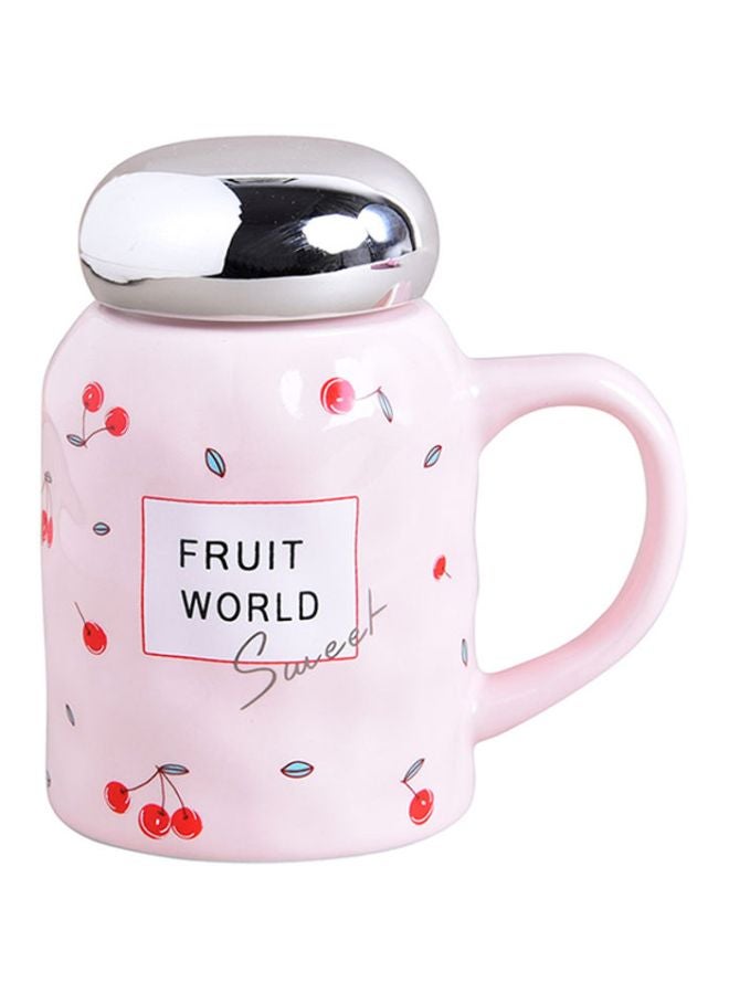 شاربدو قدح سيراميك بتصميم أناناس وخوخ وردي - Image 4