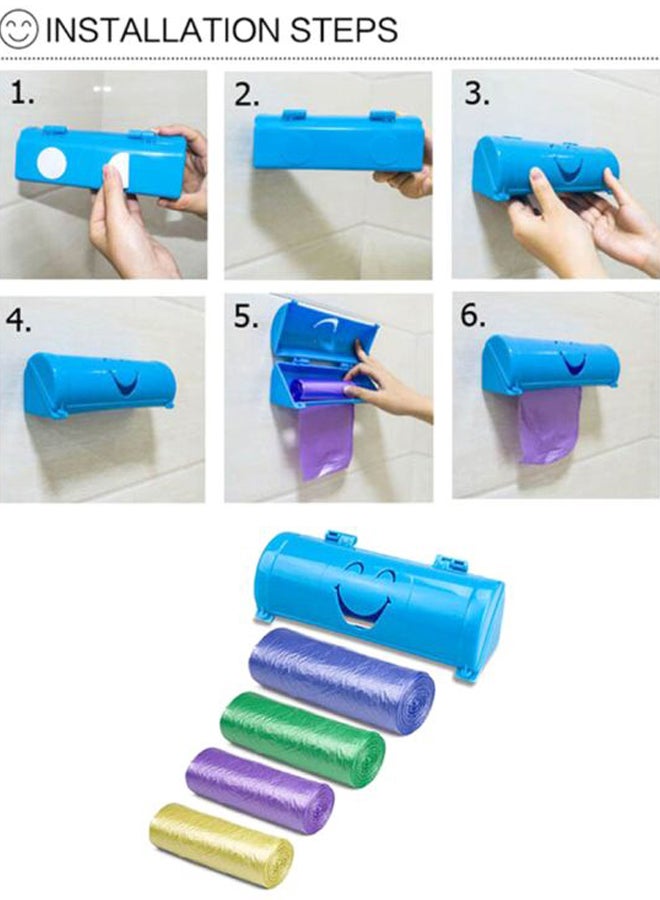 Beauenty Smile Face Garbage Bags Storage Box Blue 18.6x7x6.3cm  - Image 2