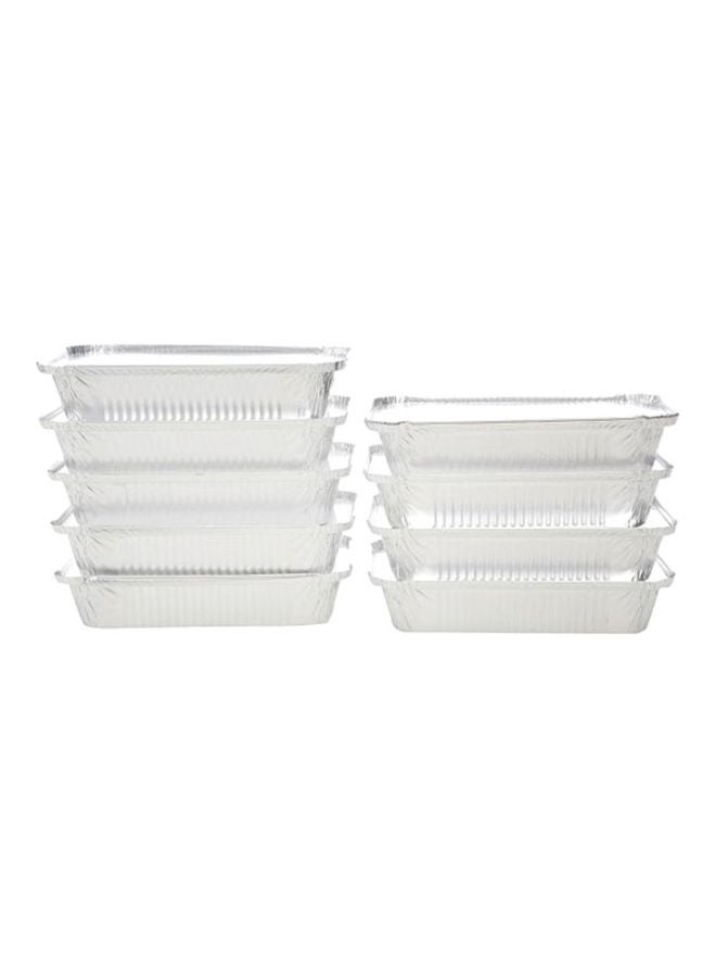 Hotpack 10-Piece Disposable Aluminium Foil Food Take Away Container Silver 197x124x46mm - Image 4