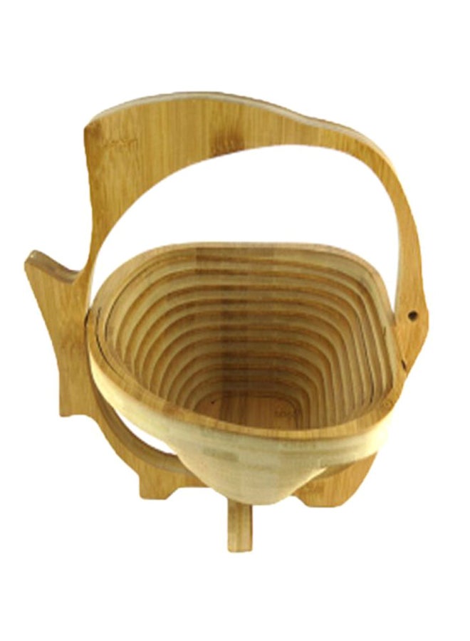 Sharpdo Wooden Creative Fruit Basket Fish Shape Beige 27x30x1.8cm 
