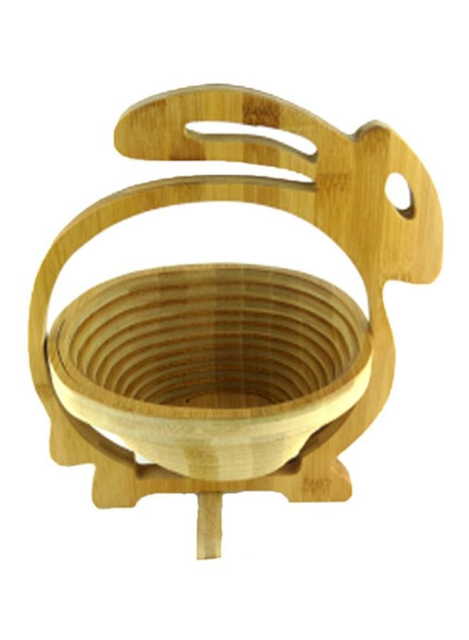 Sharpdo Wooden Creative Fruit Basket Rabbit Shape Beige 27x30x1.8cm 