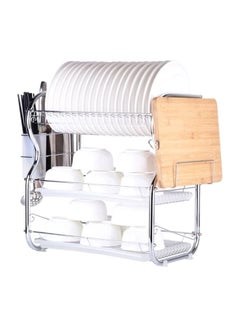 Decdeal 3-Tiered Dish Rack Silver 47x26.5x17cm  - Image 2
