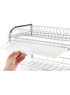 Decdeal 3-Tiered Dish Rack Silver 47x26.5x17cm  - Image 4