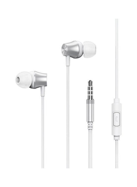 Rm 202 Headset Wired 1.2 Meter Semi In Ear Earphones HD Quality Music Audio Headphones 3.5Mm Jack White