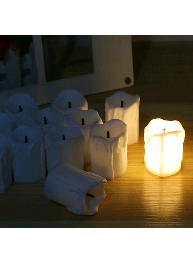 طقم شموع LED بدون لهب مكون من 12 قطعة أصفر - Image 2
