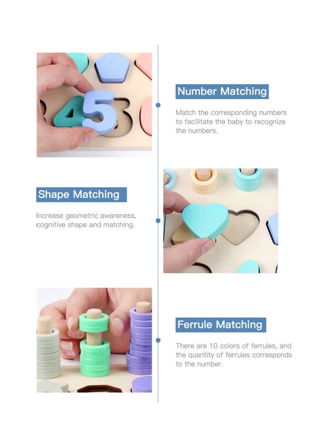 3-In-1 Wooden Number Puzzle Logarithmic Board - Image 4