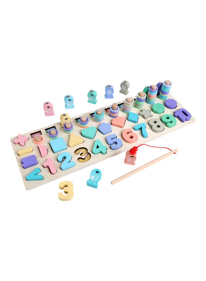 5-In-1 Wooden Number Puzzle Logarithmic Board  - Image 1