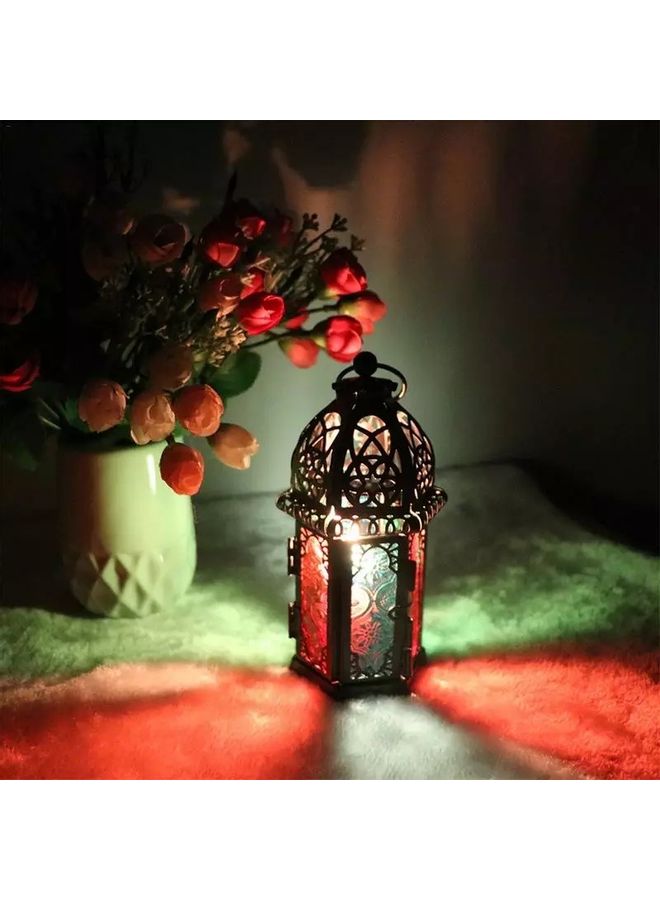 Miracle Empire Moroccan Candle Holder Black/Red/Green 15cm  - Image 2