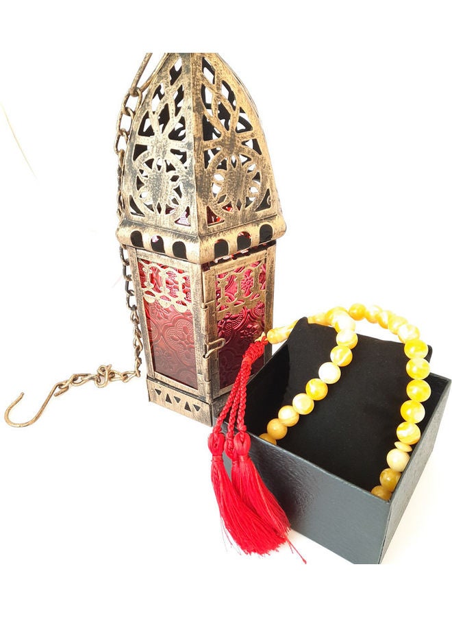 Miracle Empire Candle Holder And Natural Sibha Multicolour 15cm  - Image 1