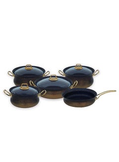 OMS 9-Piece Granite Cookware Set Gold  - Image 1