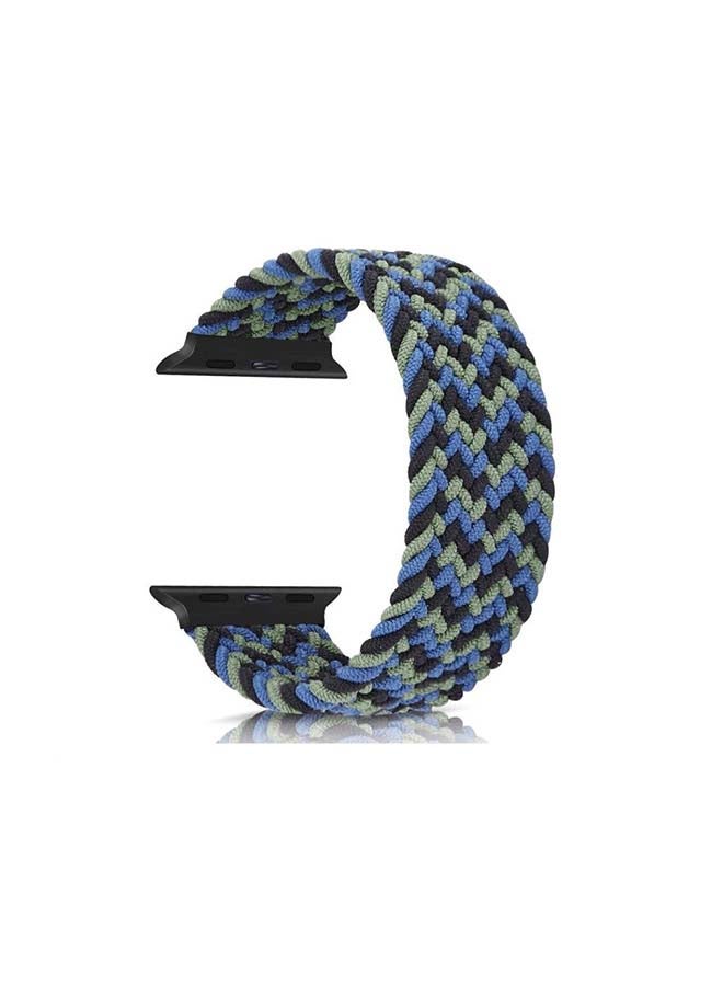 D'VOGUE Braided Solo Loop Sports Strap Elastic Bands Compatible For iWatch Series 6/SE/5/4/3/2 Blue Camo - Image 2