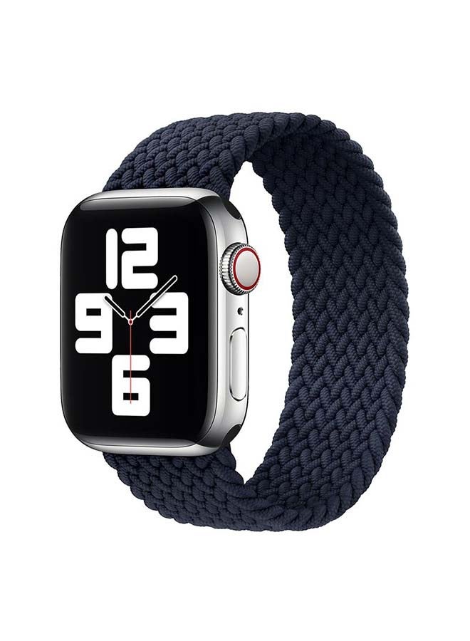 D'VOGUE Braided Solo Loop Sports Bands Compatible For iWatch Series 6/SE/5/4/3/2 Dark Blue - Image 1