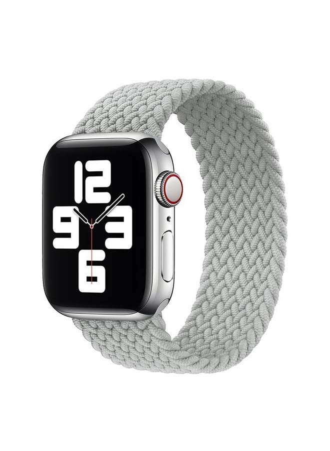 D'VOGUE - Braided Solo Loop Elastic Bands Compatible For iWatch Series 6/SE/5/4/3/2 Pearl White - Image 1