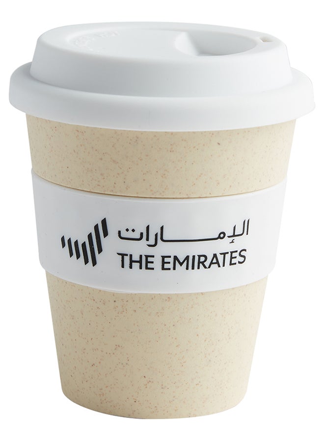 كوب قهوة الإمارات من الألياف أبيض - Image 1