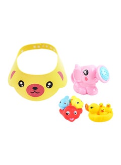 Bath Toy Set  Of 4 (Shower Cap, Watering Kettle Toy, Fish , Duck)