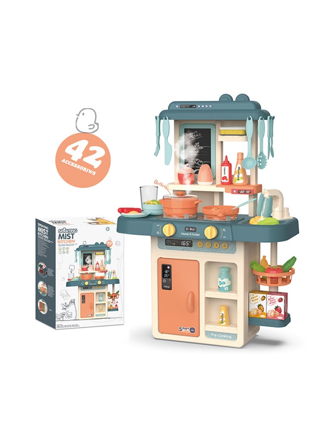 FAMILY CENTER - 42-Piece Fashion Pretend Beautiful Kitchen Play Set Toy With Light And Sound - Image 1