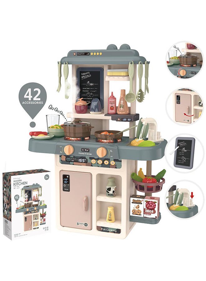 FAMILY CENTER - 42-Piece Fashion Pretend Beautiful Kitchen Play Set Toy With Light And Sound - Image 1