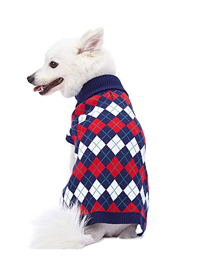 Blueberry Pet Chic Argyle All Over Dog Sweater Multicolour 20inch  - Image 1