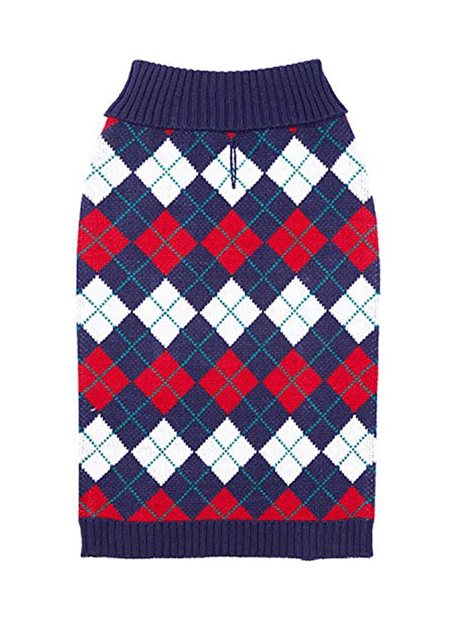 Blueberry Pet Chic Argyle All Over Dog Sweater Multicolour 20inch  - Image 2