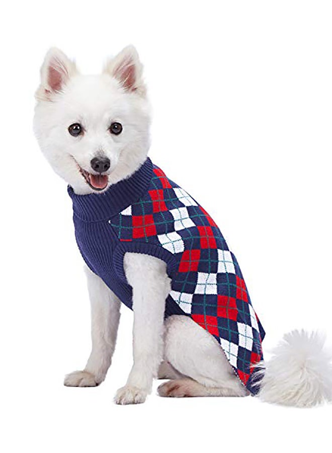 Blueberry Pet Chic Argyle All Over Dog Sweater Multicolour 20inch  - Image 3