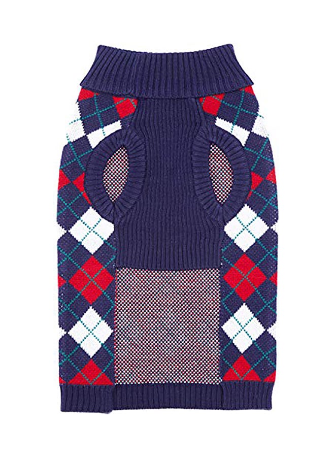 Blueberry Pet Chic Argyle All Over Dog Sweater Multicolour 20inch  - Image 4