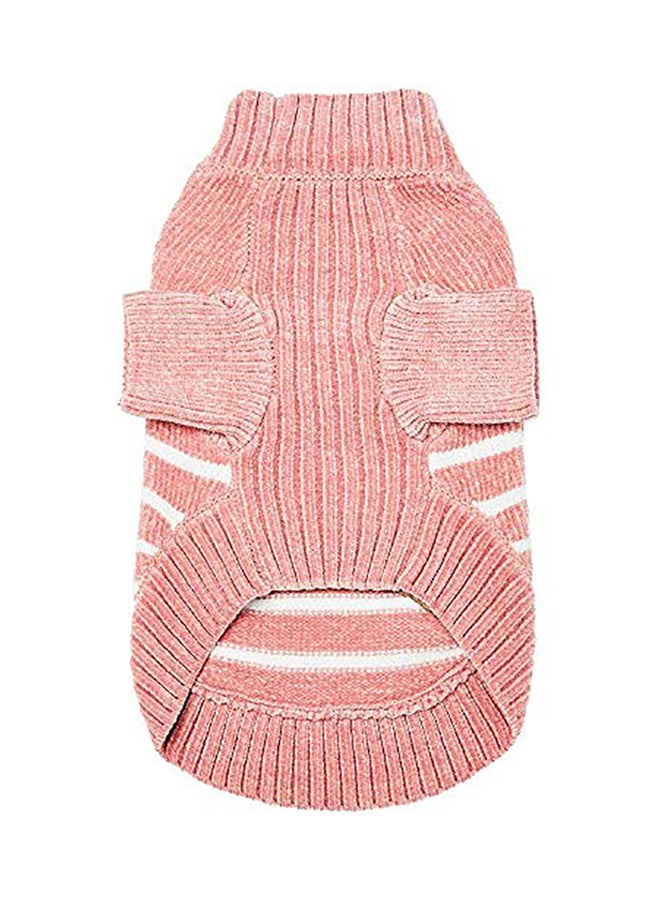 Blueberry Pet Classy Striped Dog Sweater In Dusty Rose Red 14inch  - Image 4