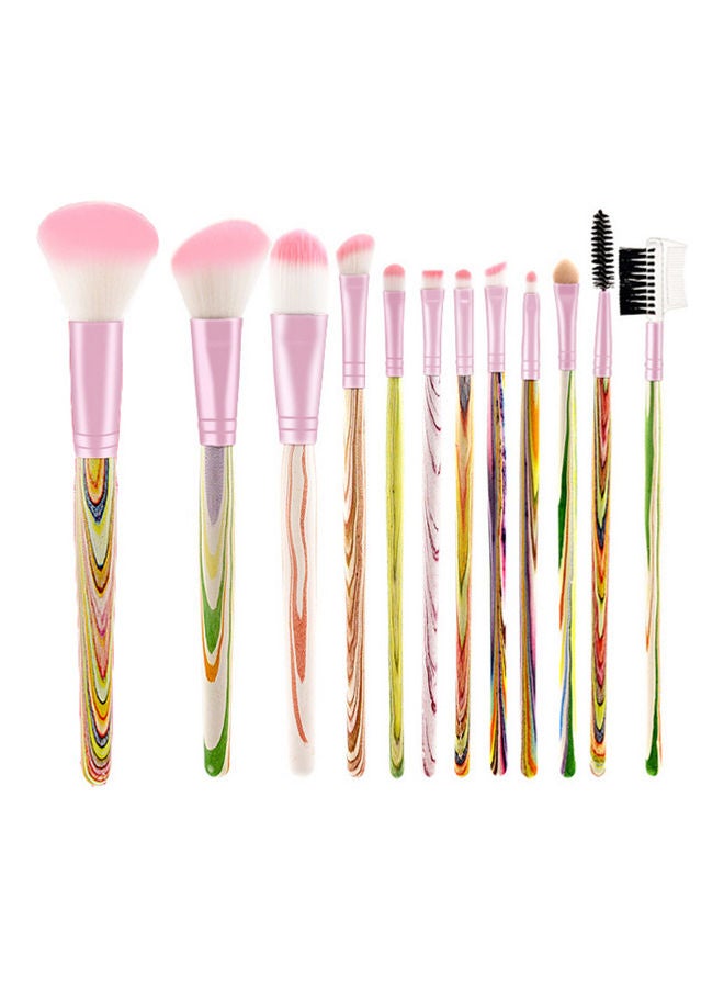 12-Piece Soft Synthetic Hair Makeup Brush Set Multicolour - Image 1