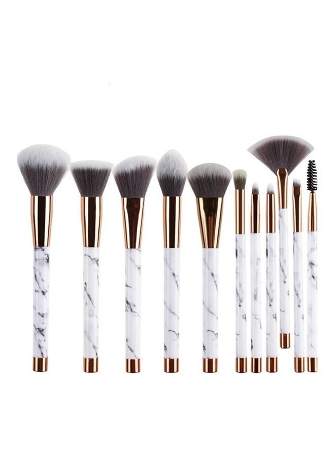 Generic - 11-Piece Marble Makeup Brush Set with Synthetic Hair Multicolour - Image 1