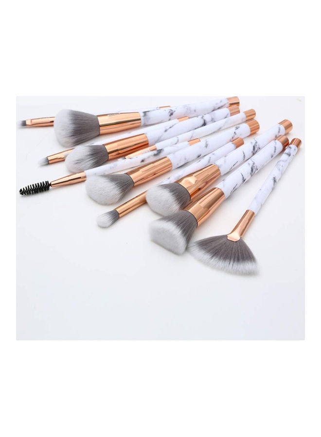 Generic - 11-Piece Marble Makeup Brush Set with Synthetic Hair Multicolour - Image 1