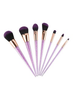 7-Piece Makeup Brush Set With Transparent Handle Multicolour
