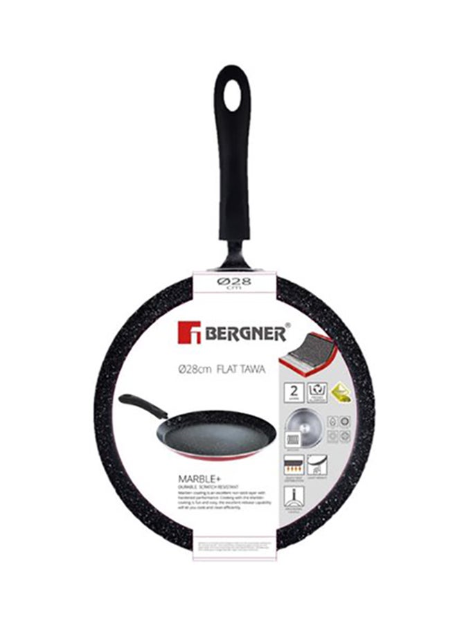BERGNER - Bellini Flat Tawa with Induction Black/Red 28cm - Image 1