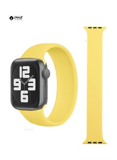 INEIX Solo Loop Stretchable Silicone Replacement Strap For Apple Watch 38/40 mm (135mm Length) Yellow  - Image 1