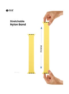 INEIX Solo Loop Stretchable Silicone Replacement Strap For Apple Watch 38/40 mm (135mm Length) Yellow  - Image 4