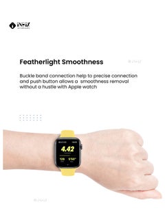 INEIX Solo Loop Stretchable Silicone Replacement Strap For Apple Watch 38/40 mm (135mm Length) Yellow  - Image 5
