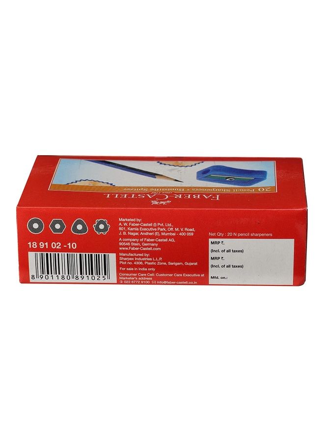 FABER-CASTELL - Pack Of 20 Ergonomic Design Pencil Sharpner Multicolour - Image 1