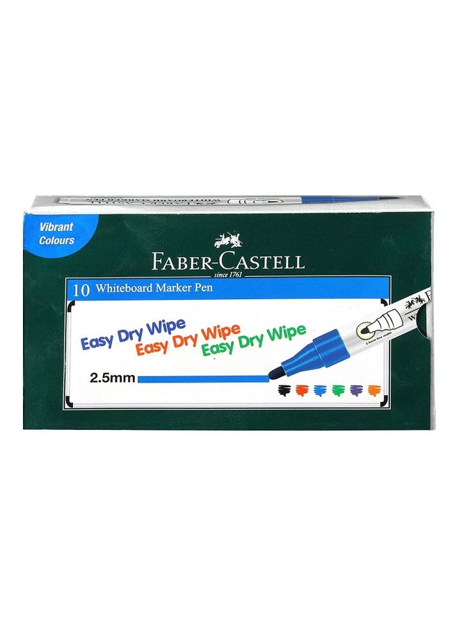 FABER-CASTELL Pack Of 10 Whiteboard Marker Blue - Image 1