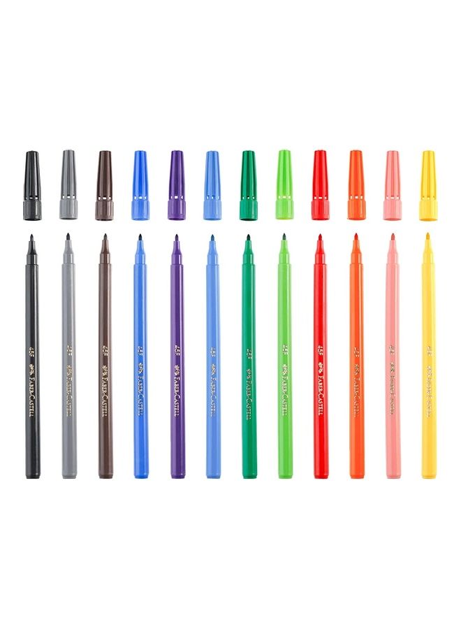 FABER-CASTELL Pack Of 12 Fiber Tip Sketch Pens Multicolour  - Image 3
