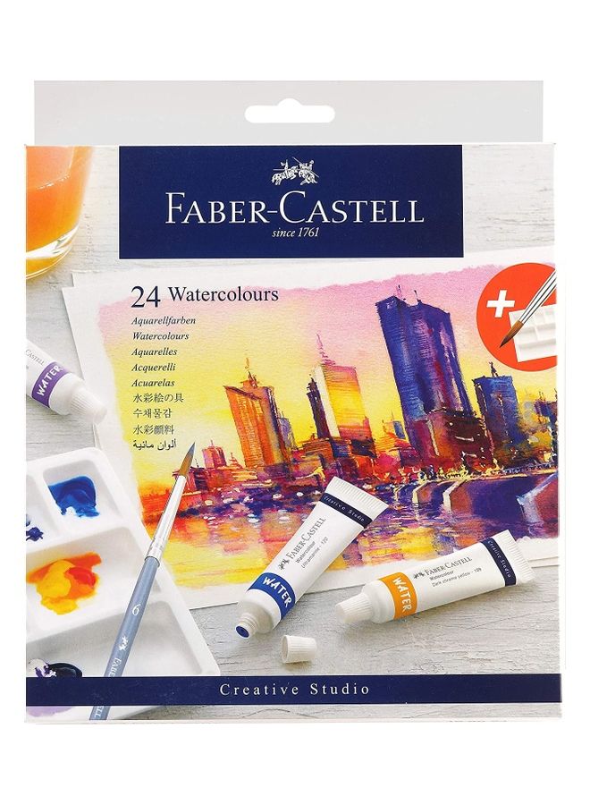 FABER-CASTELL - Pack Of 24 Artist Water Colour With Brush Multicolour - Image 1