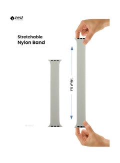 INEIX Solo Loop Stretchable Silicone Replacement Strap For Apple Watch 38/40 mm (150 Length) Light Grey  - Image 4