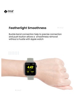 INEIX Solo Loop Stretchable Silicone Replacement Strap For Apple Watch 38/40 mm (150 Length) Light Grey  - Image 5