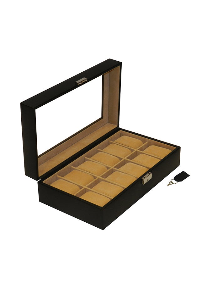 LAVERI LEATHER - unisex Laveri Genuine Leather Desiger 15 Watch Box With Glass Top - Image 1