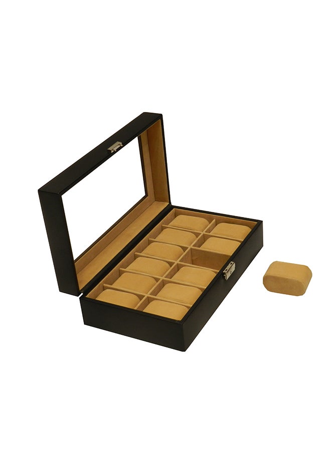 LAVERI LEATHER - unisex Laveri Genuine Leather Desiger 15 Watch Box With Glass Top - Image 1